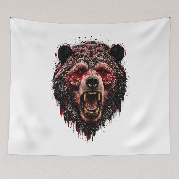 Item preview, Bear Abstract Art - RED designed and sold by StefAnimal.