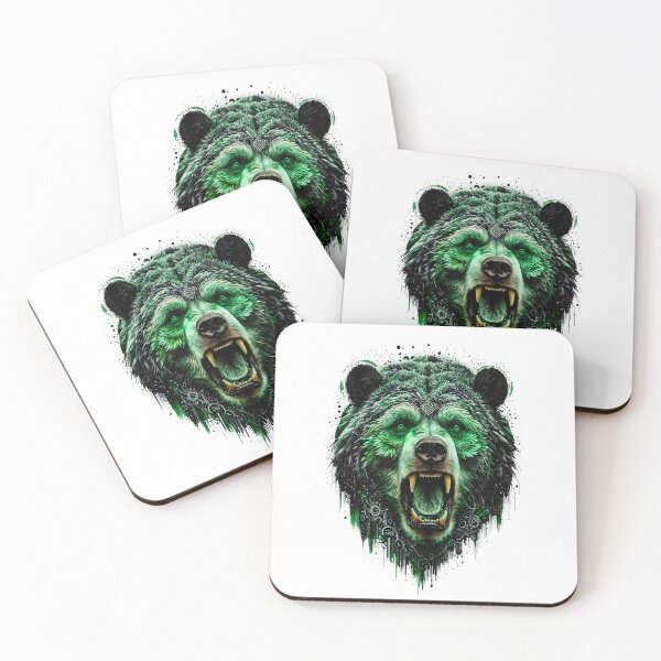 Item preview, Bear Abstract Art - GREEN designed and sold by StefAnimal.