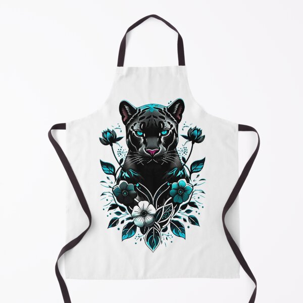 Item preview, Panther With Flowers - Blue designed and sold by StefAnimal.