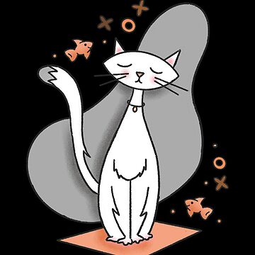Artwork thumbnail, Retro White Cat by Flickingjane