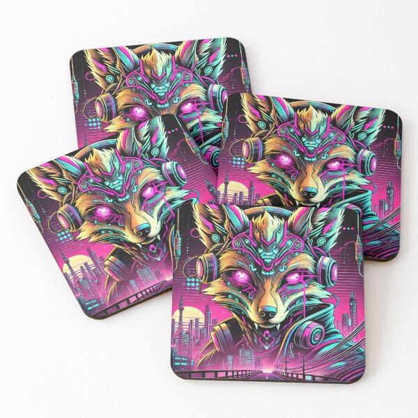 Item preview, Neon Cyberpunk Fox designed and sold by Mapsart-.