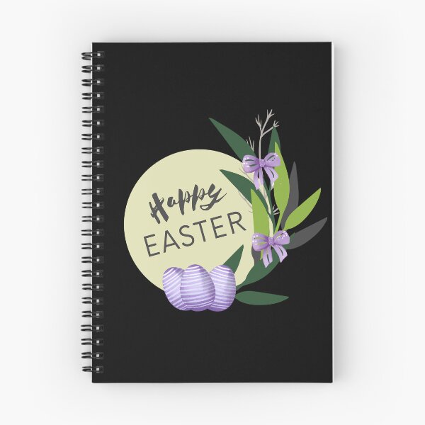 Item preview, Happy easter with violet eggs, bows and leaves designed and sold by MySciPic.