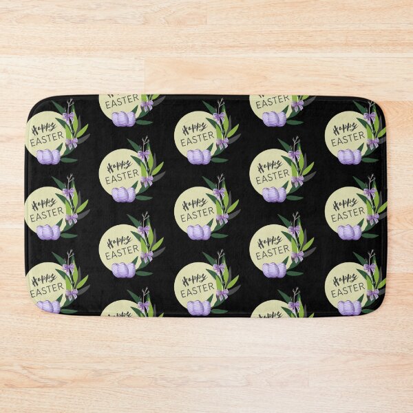 Item preview, Happy easter with violet eggs, bows and leaves designed and sold by MySciPic.