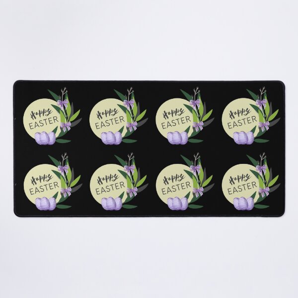 Item preview, Happy easter with violet eggs, bows and leaves designed and sold by MySciPic.
