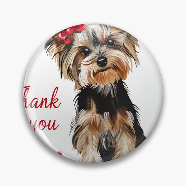 Item preview,  Yorkshire Terrier with Red Bow and Thank You Message designed and sold by MirraStore.