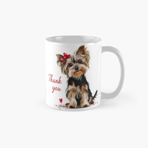 Item preview,  Yorkshire Terrier with Red Bow and Thank You Message designed and sold by MirraStore.