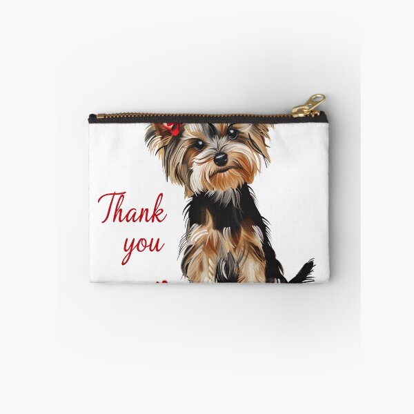Item preview,  Yorkshire Terrier with Red Bow and Thank You Message designed and sold by MirraStore.