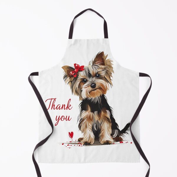Item preview, Yorkshire Terrier with Red Bow and Thank You Message designed and sold by MirraStore.