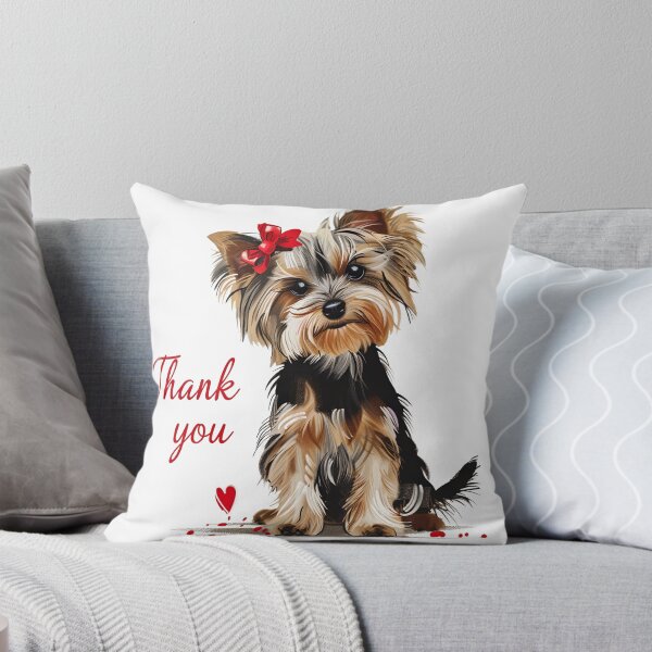 Item preview,  Yorkshire Terrier with Red Bow and Thank You Message designed and sold by MirraStore.