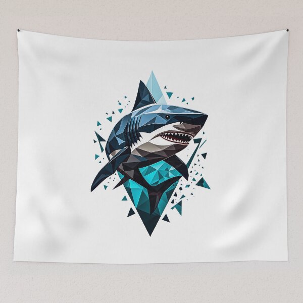 Item preview, Shark Shape Art - Blue designed and sold by StefAnimal.