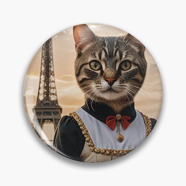 Item preview, Parisian Purr-suit: A Feline in Fashion designed and sold by ZenOfAIarts.