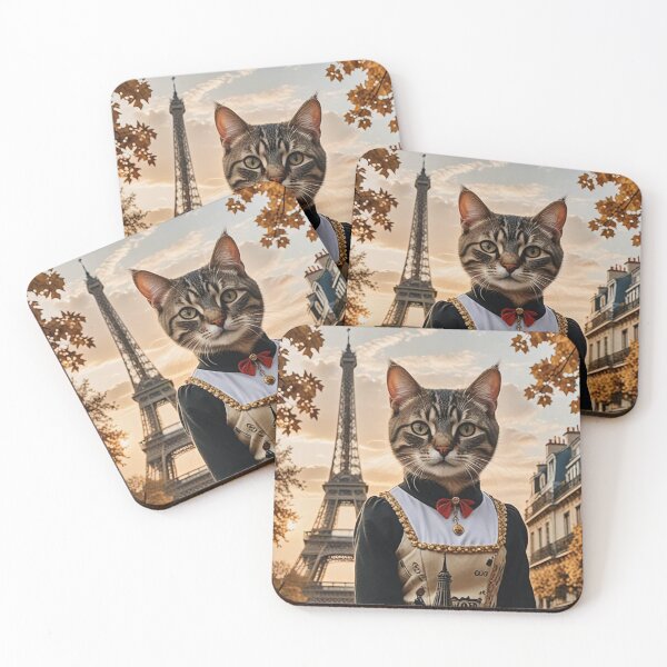 Item preview, Parisian Purr-suit: A Feline in Fashion designed and sold by ZenOfAIarts.