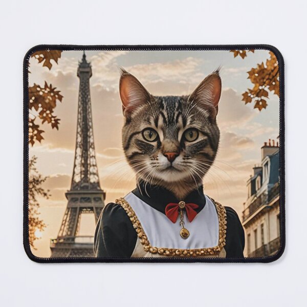 Item preview, Parisian Purr-suit: A Feline in Fashion designed and sold by ZenOfAIarts.
