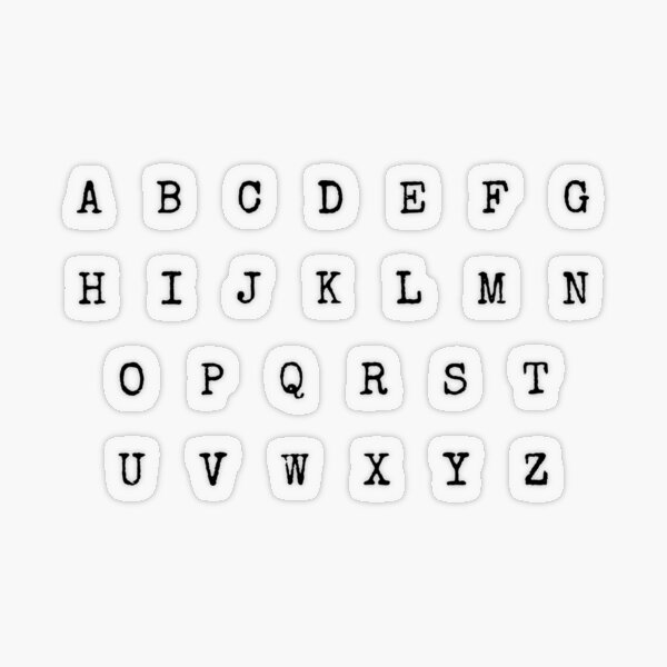 Artikel-Vorschau von Minimalistische Schreibmaschinen-Buchstabenaufkleber, designt und verkauft von anacarminda.