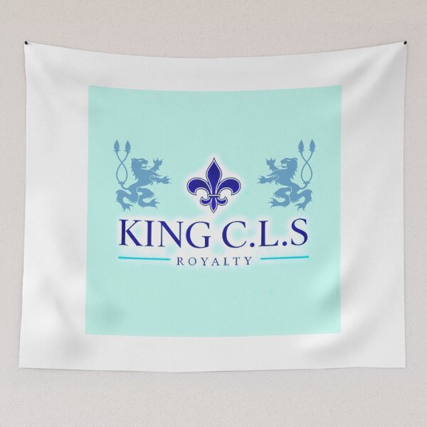 Item preview, King C.L.S Royalty Double Lion Fleur De Lis | Aqua Blue | Royal Blue | Pale Blue | Turquoise Blue  designed and sold by Kingcls.