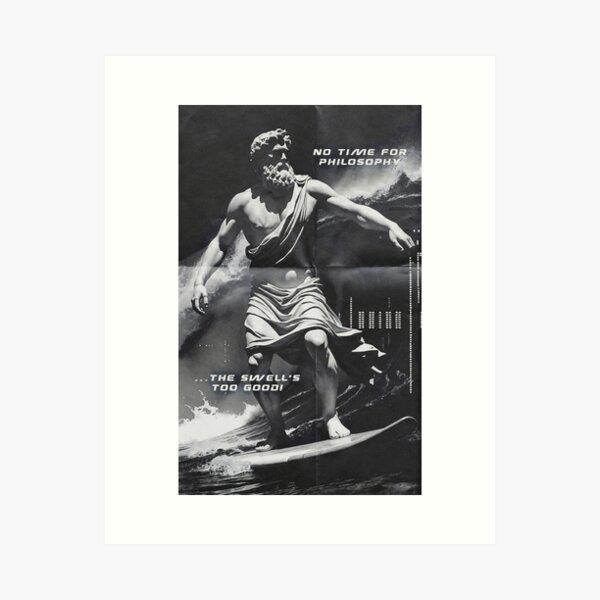 Aperçu de l'œuvre T-shirt de surf « Vague parfaite de Platon » | Art du surf | Vêtements de surf vintage créée et vendue par Printicato.