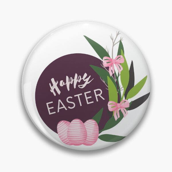 Item preview, Happy easter with pink eggs, bows and leaves designed and sold by MySciPic.