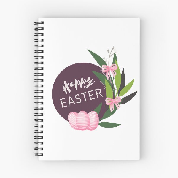 Item preview, Happy easter with pink eggs, bows and leaves designed and sold by MySciPic.