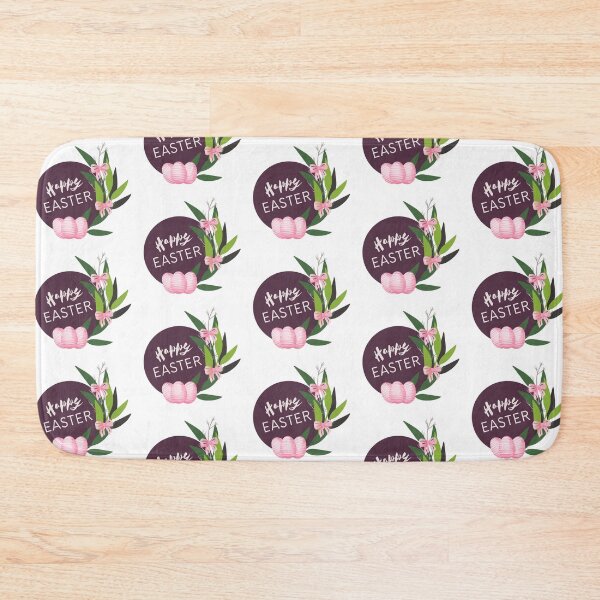 Item preview, Happy easter with pink eggs, bows and leaves designed and sold by MySciPic.