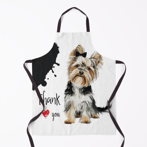 Item preview, Yorkshire Terrier with Black Bow and Thank You Message designed and sold by MirraStore.