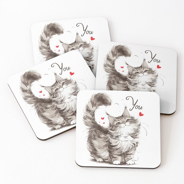 Item preview,  Fluffy Cat with Thank You Message and Red Hearts designed and sold by MirraStore.