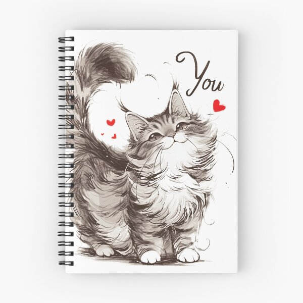 Item preview,  Fluffy Cat with Thank You Message and Red Hearts designed and sold by MirraStore.
