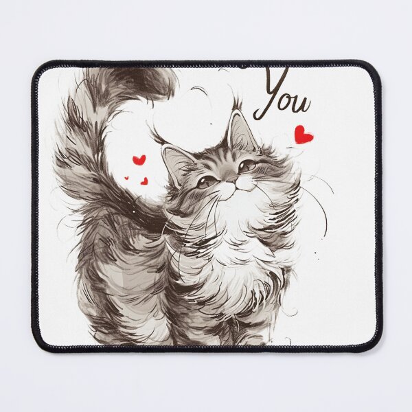Item preview,  Fluffy Cat with Thank You Message and Red Hearts designed and sold by MirraStore.