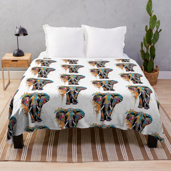 Item preview, Retro Colorful Elephant Illustration designed and sold by CreationbyVona.