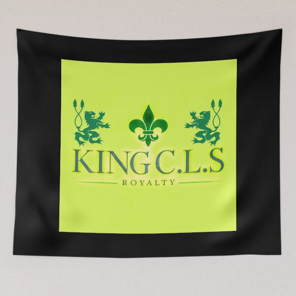 Item preview, King C.L.S Royalty Double Lion Fleur De Lis | Yellow Green | Emerald Green | Dark Grey | Hunter Green designed and sold by Kingcls.