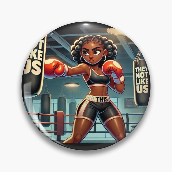 Item preview, "They Not Like Us – Powerful Black Woman Boxing" designed and sold by Kimmy and Zamiah Art.