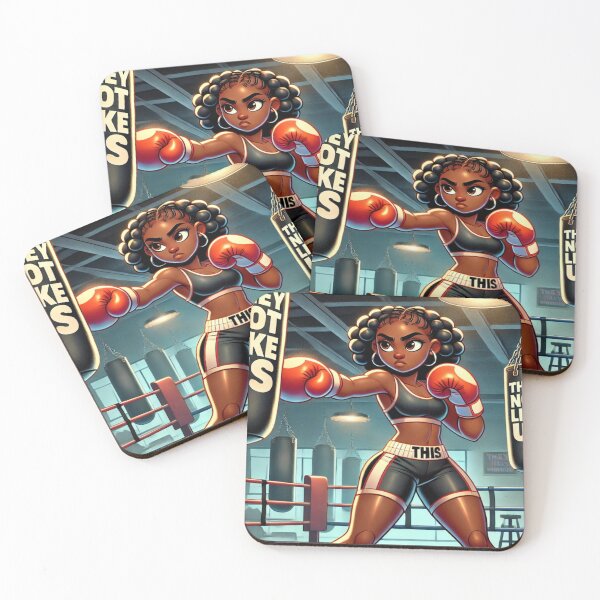 Item preview, "They Not Like Us – Powerful Black Woman Boxing" designed and sold by Kimmy and Zamiah Art.