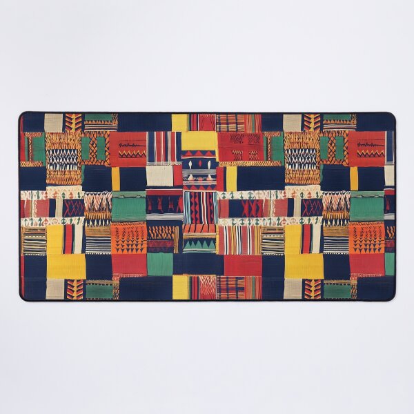 Item preview, Kente cloth, generated by AI, Ghanaian textile made of hand-woven strips of silk and cotton designed and sold by House-of-Wyld.