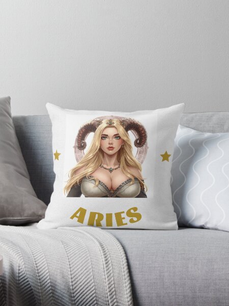Item preview, Aries Goddess Pillow designed and sold by Genrehouze.