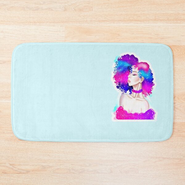 Item preview, Woman in blue, turquoise and pink wig with shining stars in her hair, with a choker and make-up designed and sold by katecheerycake.