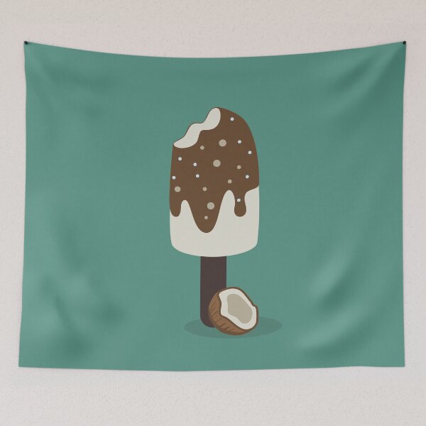 Item preview, Flat Design Illustration with Ice Lolly Cococnut designed and sold by AlginaPugachova.