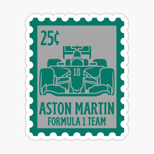 Vista previa del artículo con la obra «Sello de F1 de Stroll Aston Martin», diseñado y vendido por AquaCultured.