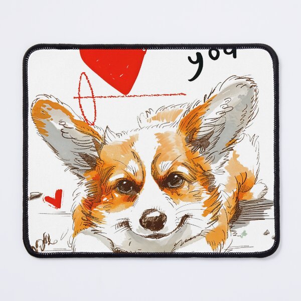 Item preview, Cute Corgi with Thank You Message and Red Heart designed and sold by MirraStore.