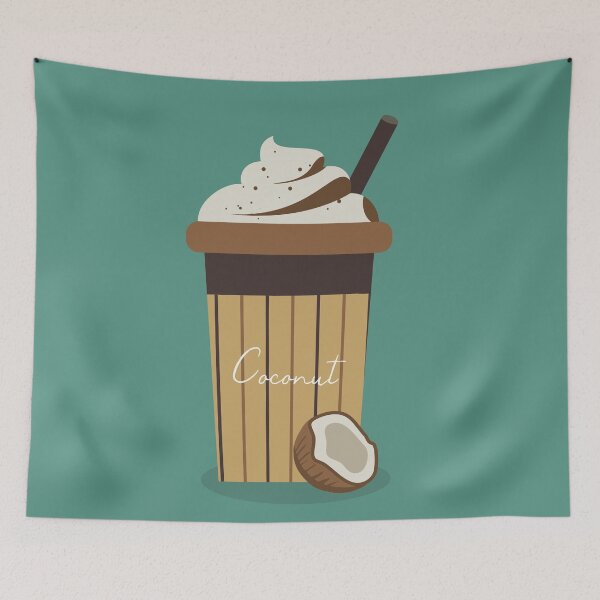 Item preview,  Flat Design with Coconut Milkshake designed and sold by AlginaPugachova.