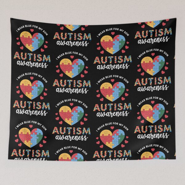 Item preview, I Wear Blue For my son Autism Awareness men women kids mom, autism awareness month designed and sold by BLZART.