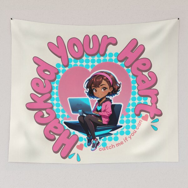 Item preview, Hacked Your Heart – Cute Cyberpunk Hacker Girl Aesthetic T-Shirt designed and sold by HoneyNutCrisis.