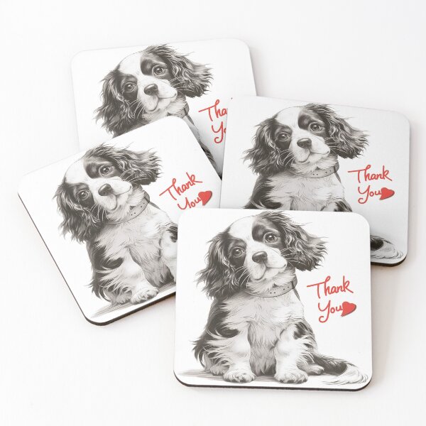 Item preview, Cute Cavalier King Charles Spaniel with Thank You Message designed and sold by MirraStore.