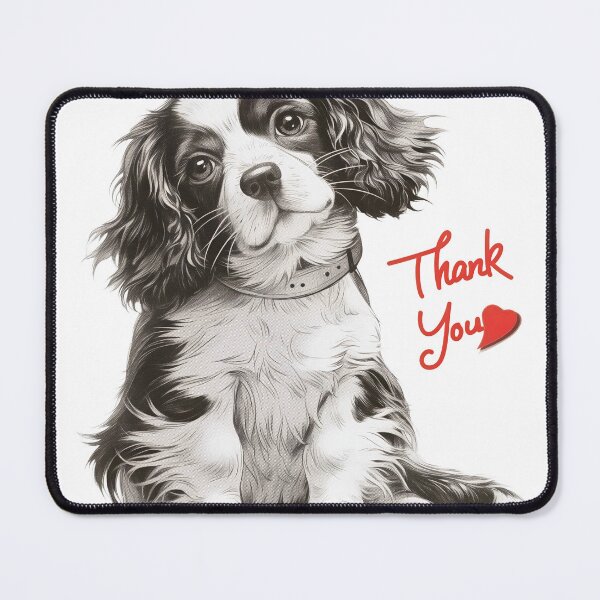 Item preview, Cute Cavalier King Charles Spaniel with Thank You Message designed and sold by MirraStore.