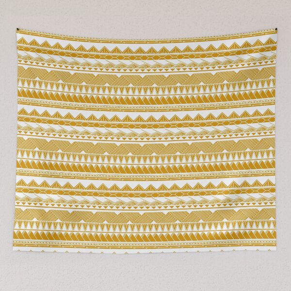 Item preview, White and Mustard Tribal Pattern designed and sold by Steeb757.