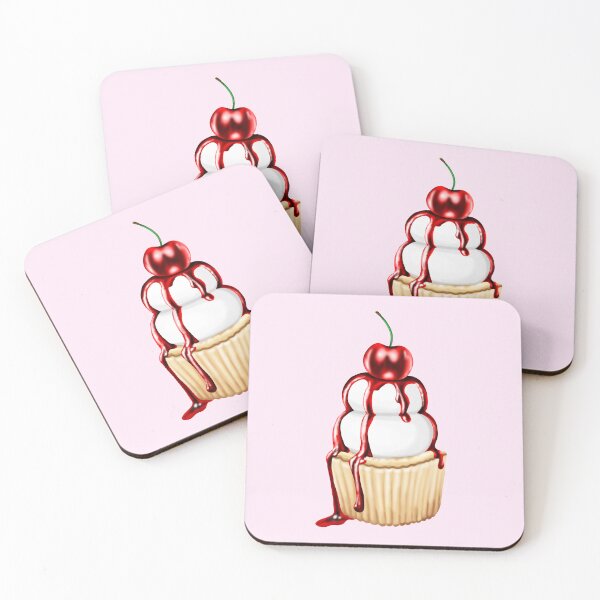 Item preview, A sweet cupcake with a cherry and cherry sauce designed and sold by katecheerycake.