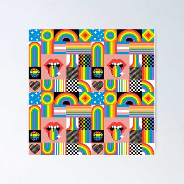 Item preview, Colorful and retro LGBTQ pride rainbow patten designed and sold by Jdawnink.