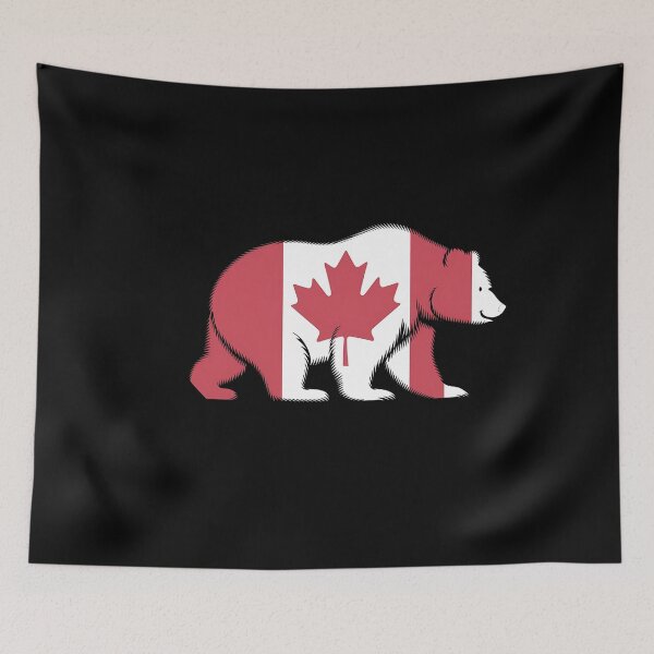 Item preview,  Maple Leaf Patriotic Grizzly Bear Canada Flag - Elbows up  designed and sold by Smix Pixels.