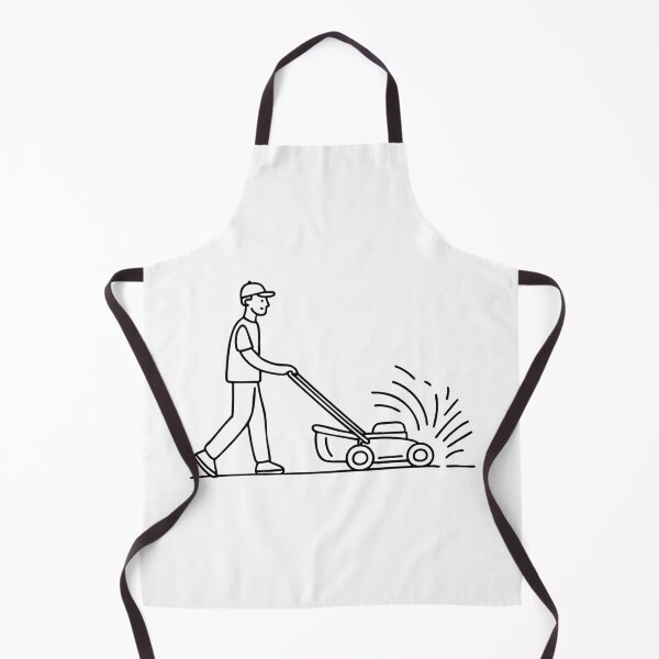Item preview, Gardener pushing a lawnmower across the lawn, with clippings flying in all directions designed and sold by rasagamastore.