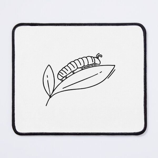 Item preview, A small caterpillar crawling along the edge of a leaf designed and sold by rasagamastore.