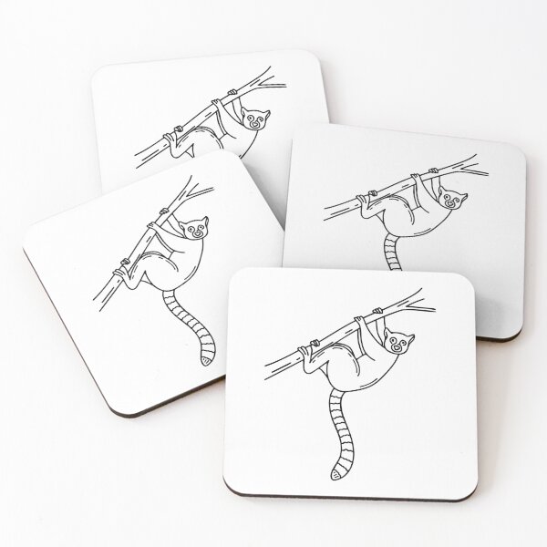 Item preview, Lemur hanging from a tree branch by its long tail, curiously looking around designed and sold by rasagamastore.
