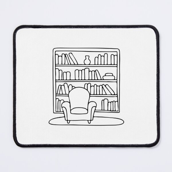 Item preview, Cozy library corner with towering bookshelves and a reading chair designed and sold by rasagamastore.